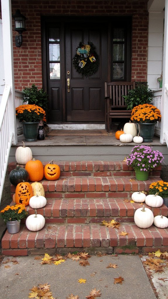 festive pumpkin display arrangement