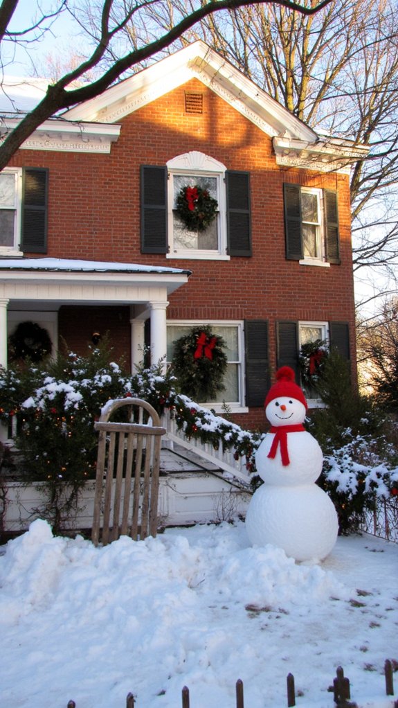 festive snowman and santa