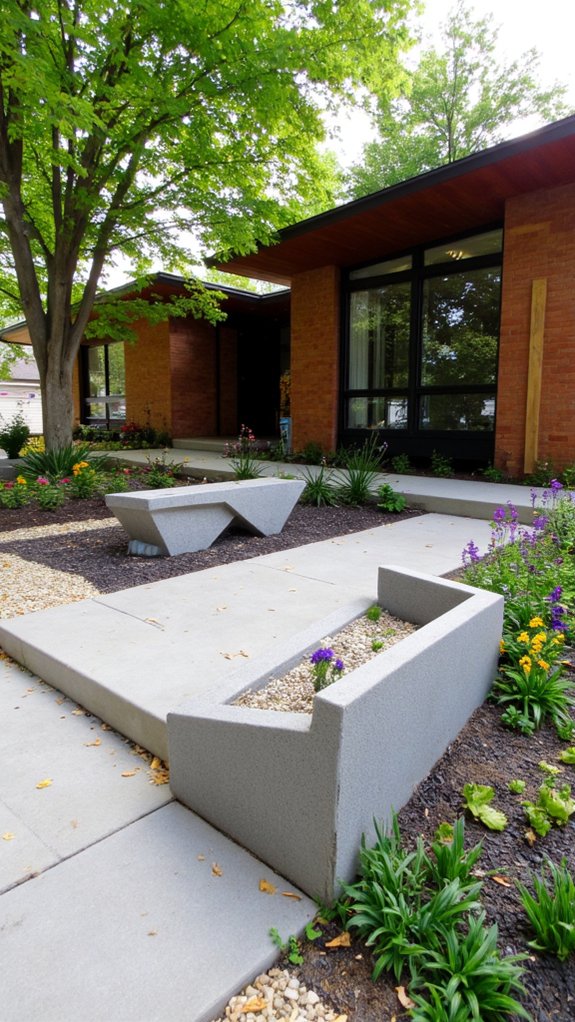 geometric hardscaping enhances aesthetics