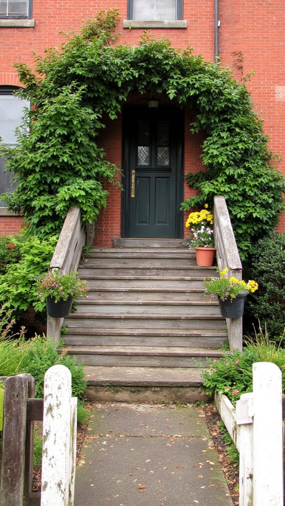 greenery enhances red brick