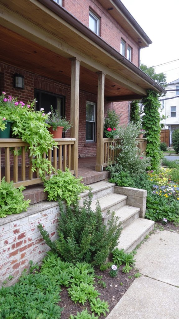 integrated porch planters enhance appeal