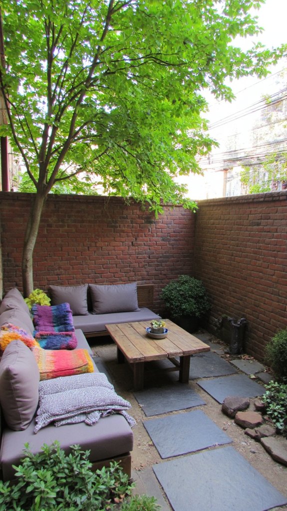 intimate outdoor relaxation space