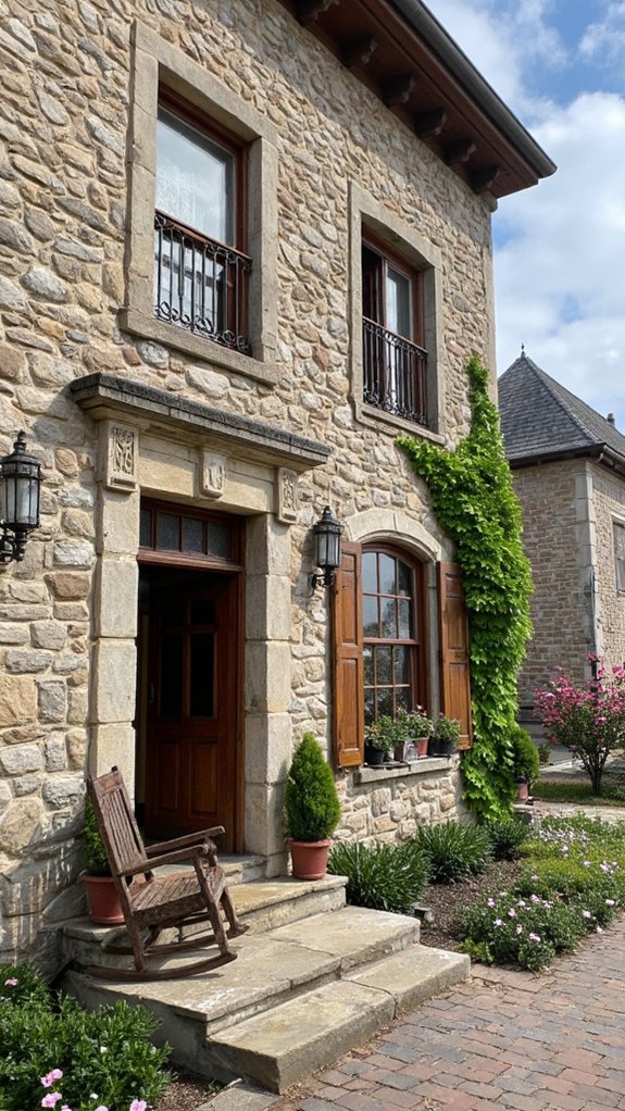 intricate carved stone accents