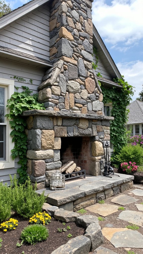 intricate stone fireplace designs