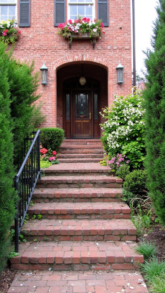inviting grand brick steps