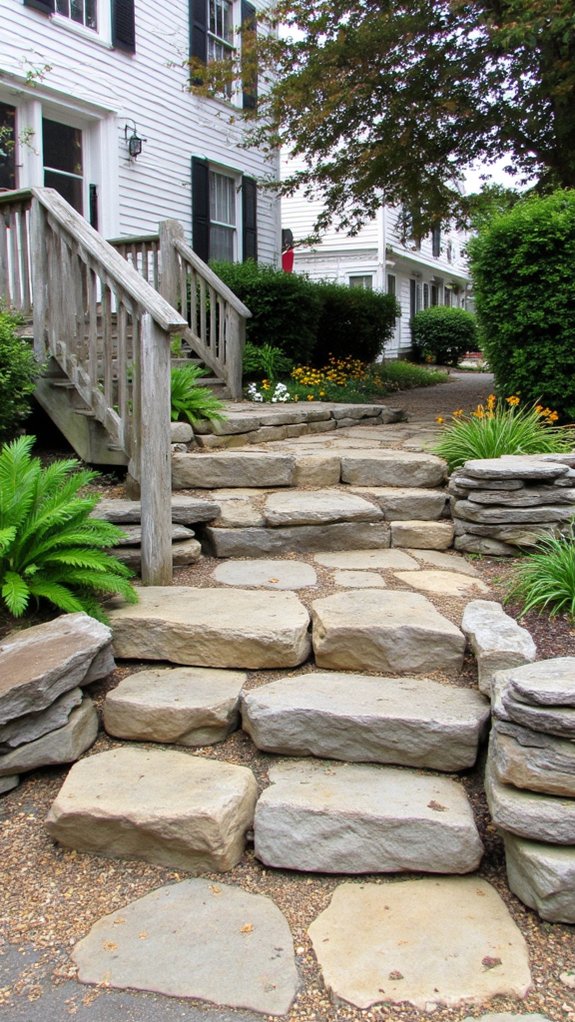 inviting stone step entrance