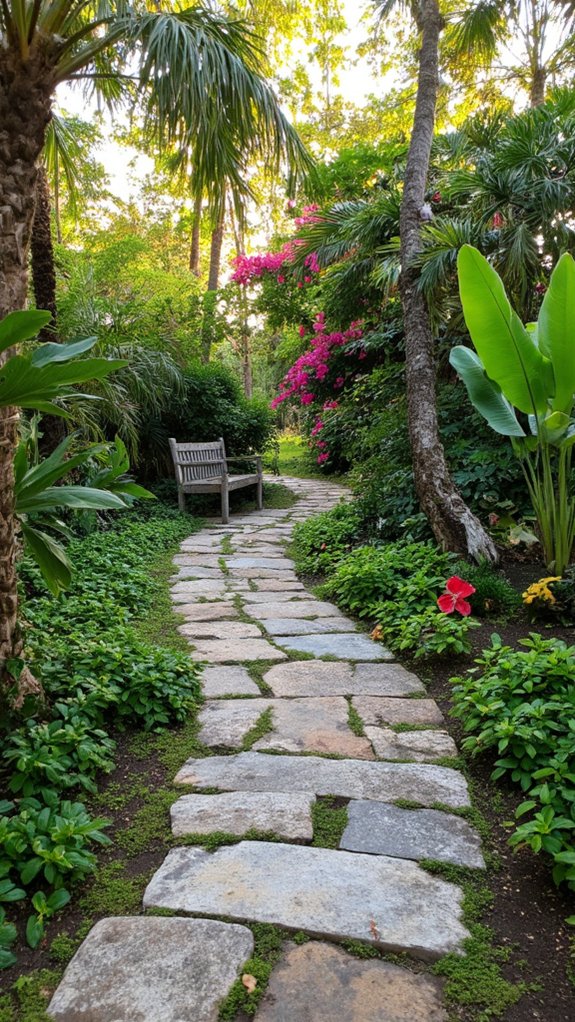 inviting tropical garden pathways
