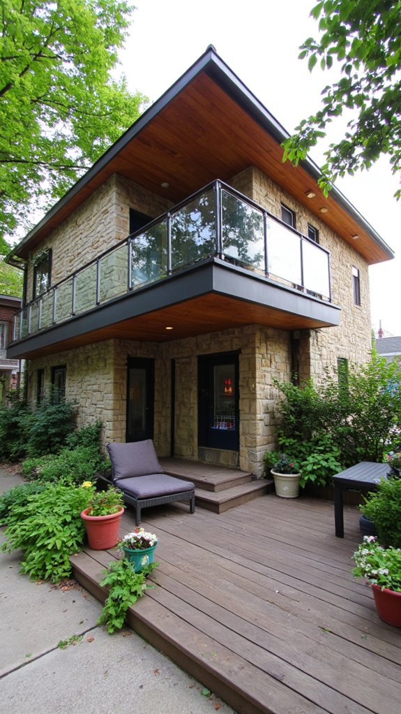 l shaped balcony for relaxation