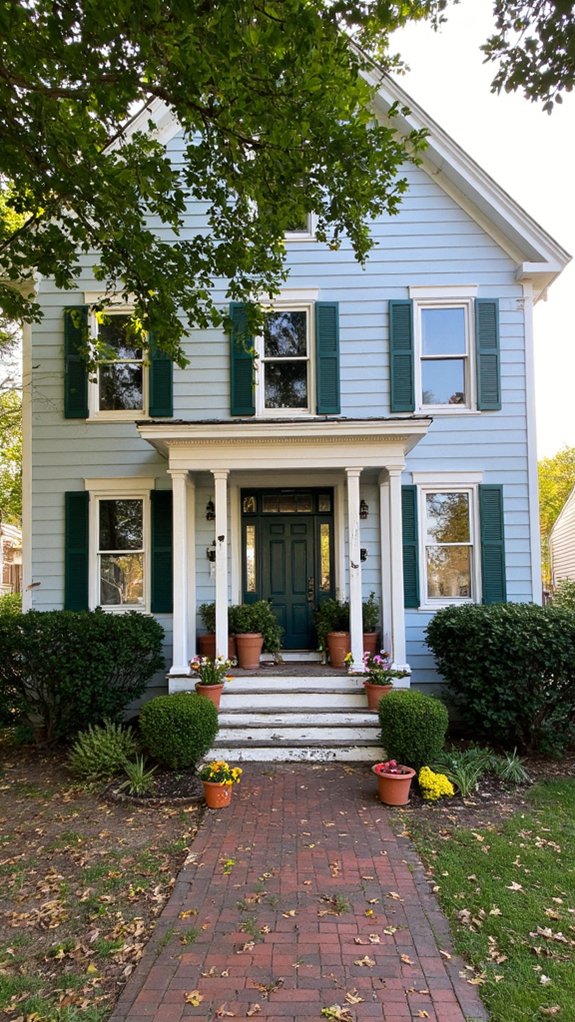 light blue colonial charm