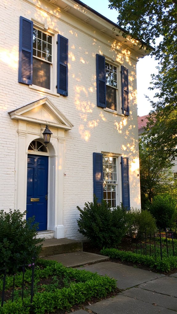 light cream navy shutters