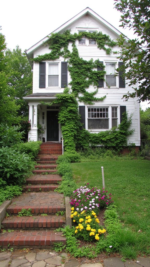 lush climbing vines enhance charm