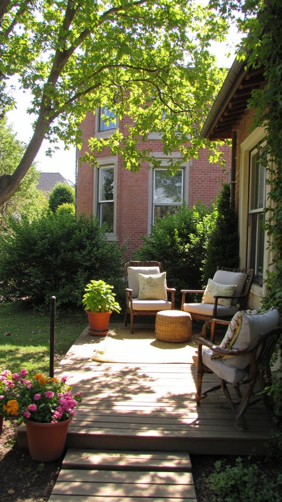 lush landscaping enhances colonial charm