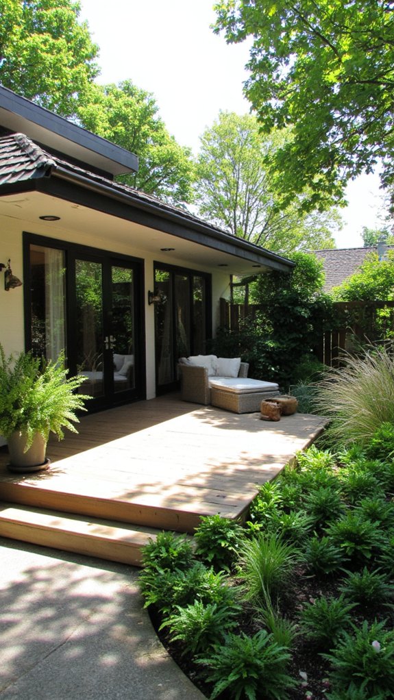 lush landscaping enhances serenity