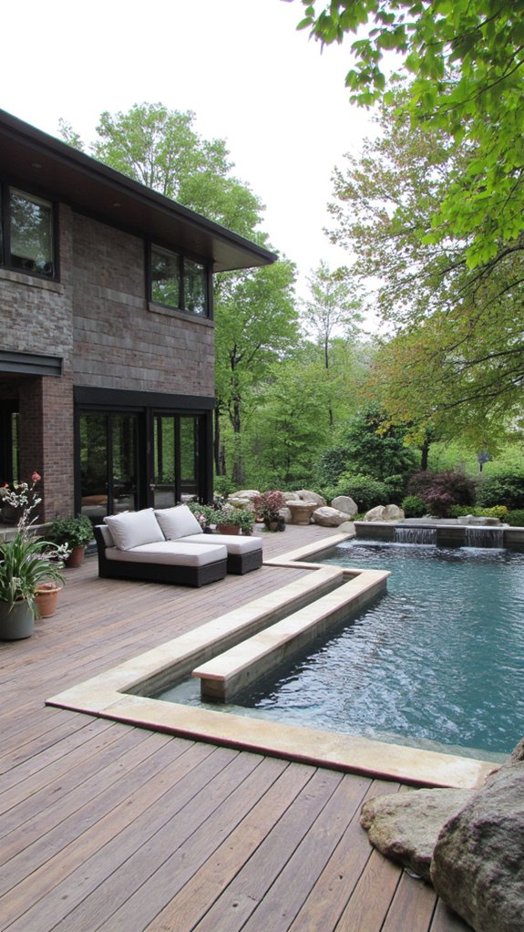 luxurious backyard water features