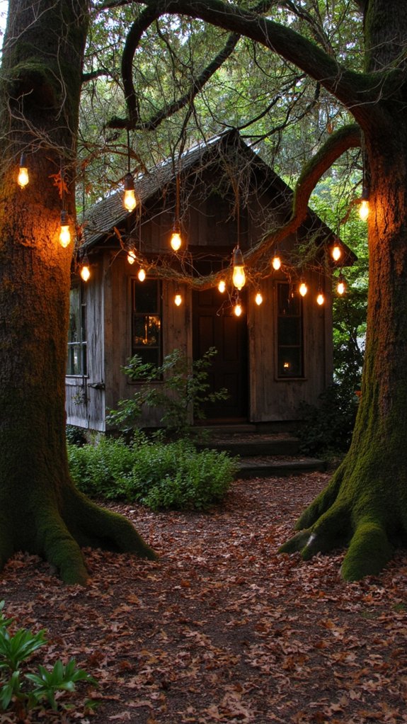 magical lanterns in trees