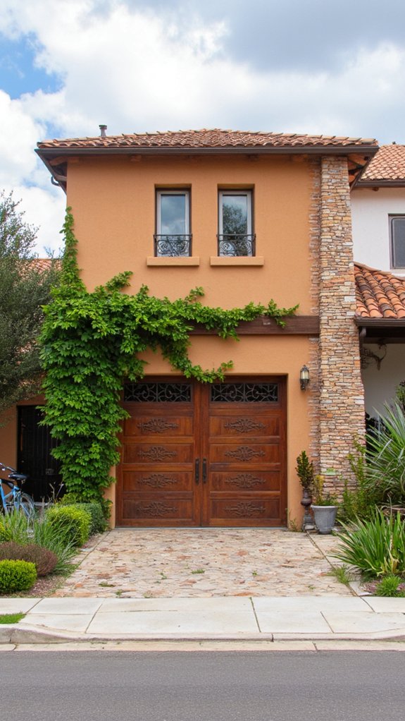 mediterranean garage architectural charm
