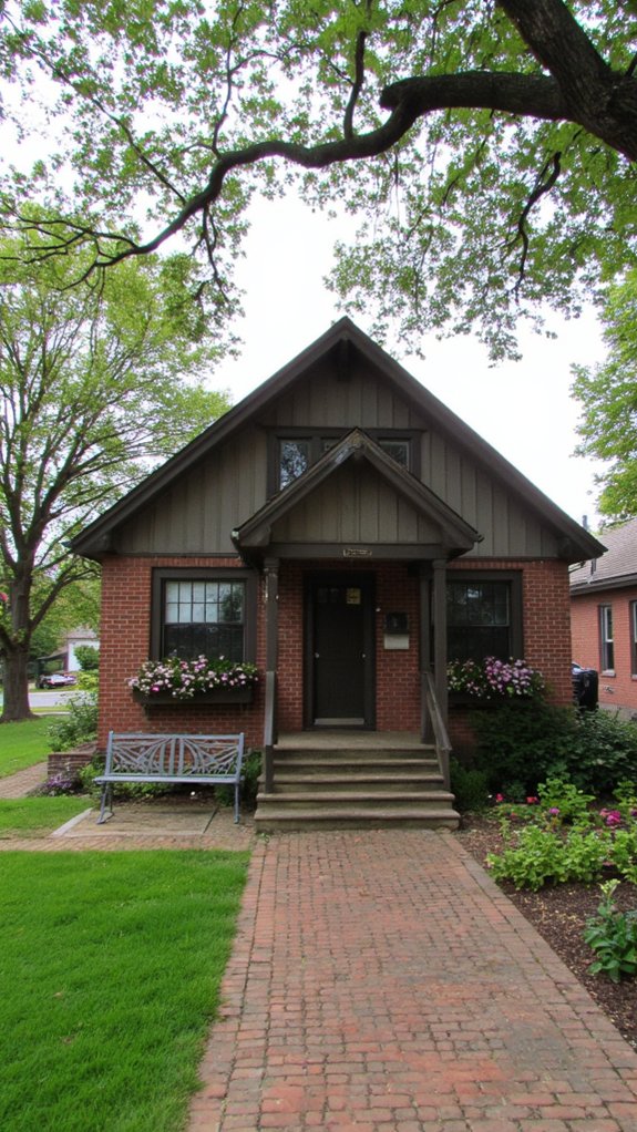 metal accents enhance gable
