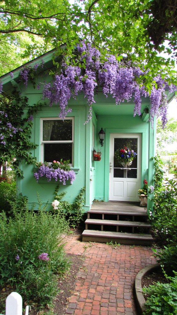 mint green cottage blooms