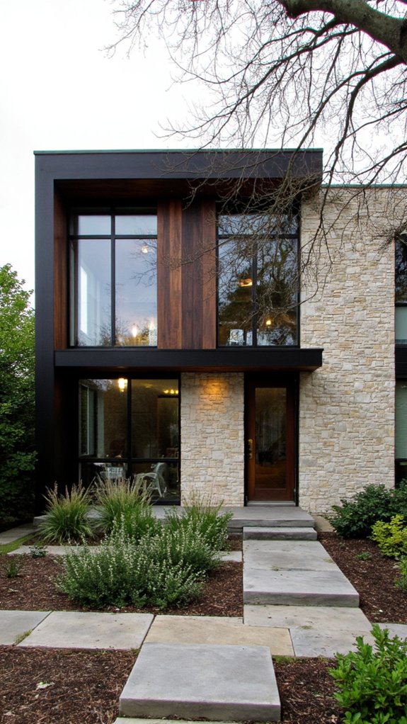 mixed materials for aesthetics