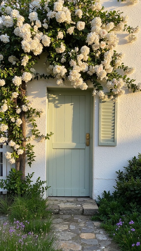 modern cottage with roses