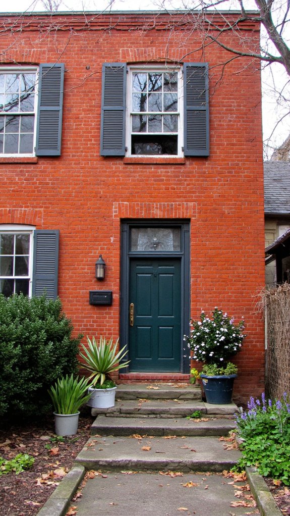 modern red brick accents