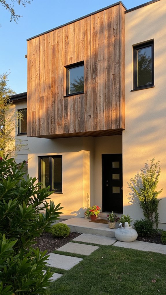 modern stucco wood combination