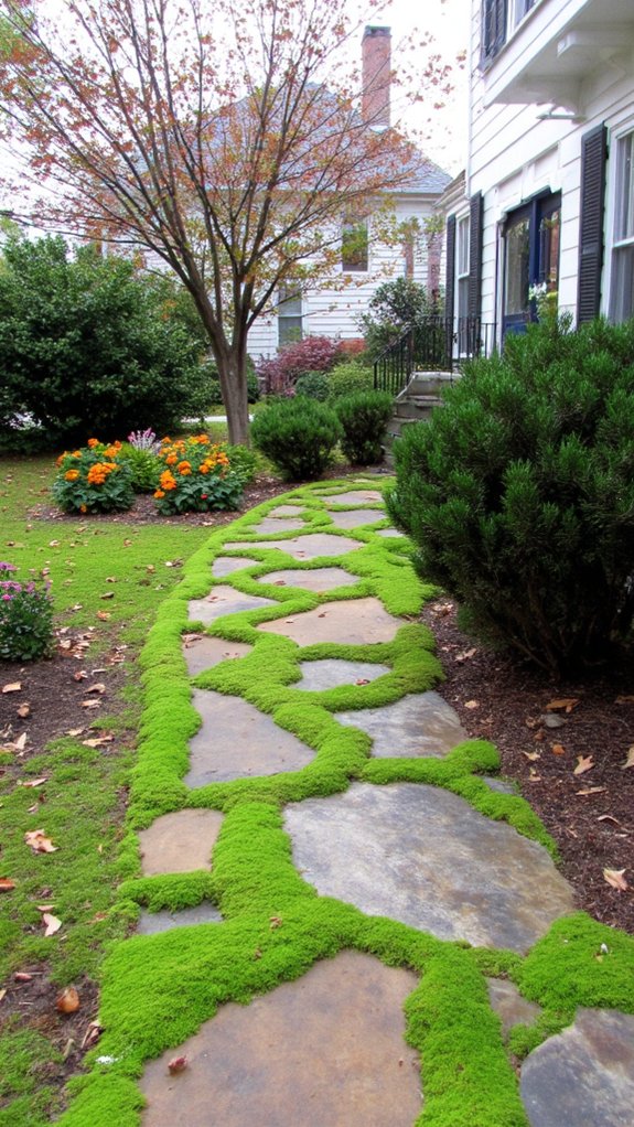 moss filled flagstone pathway charm