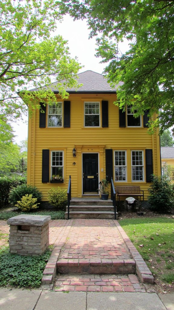 mustard yellow black shutters
