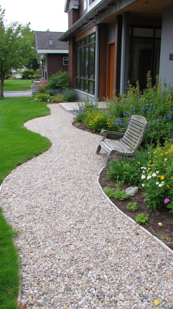 natural river pebble walkway