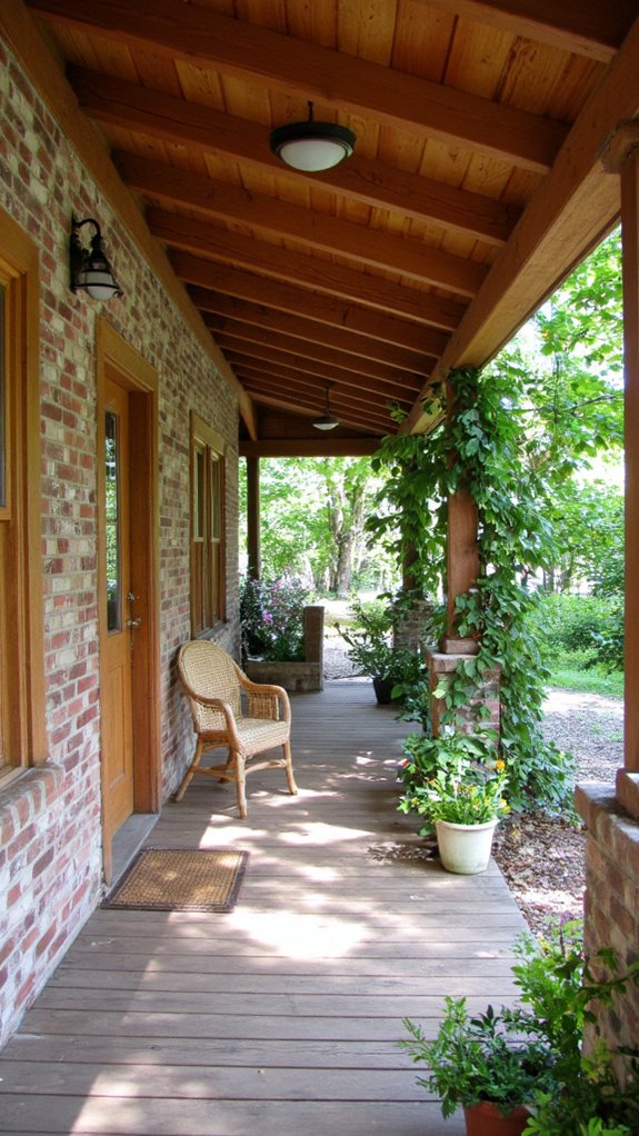 natural wood enclosed porch