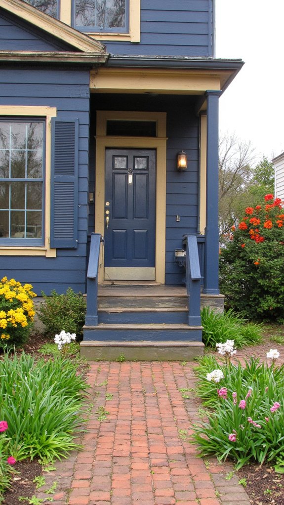 navy blue warm beige elegance