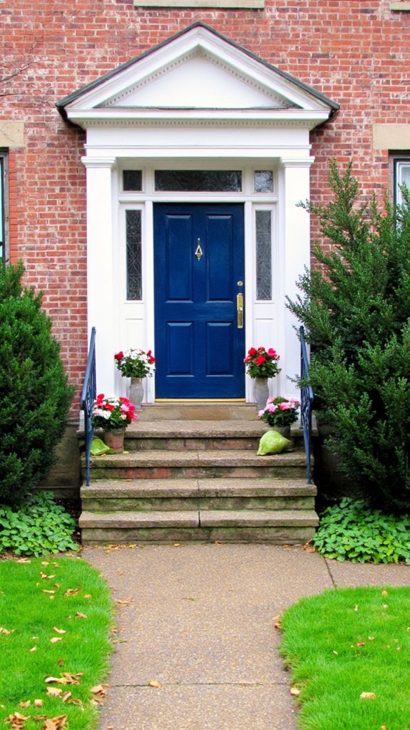 navy door white trim