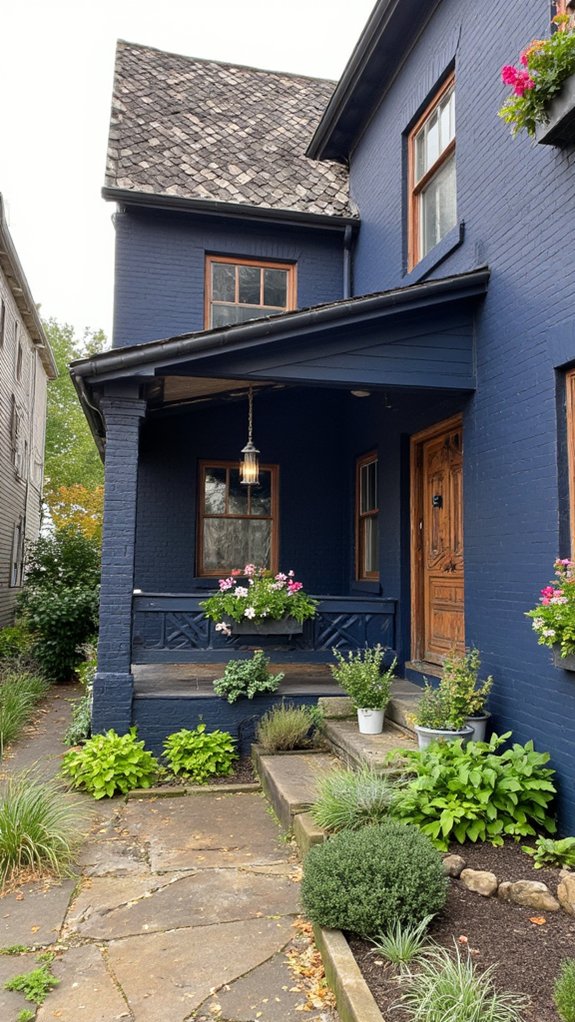 navy rustic brown elegance