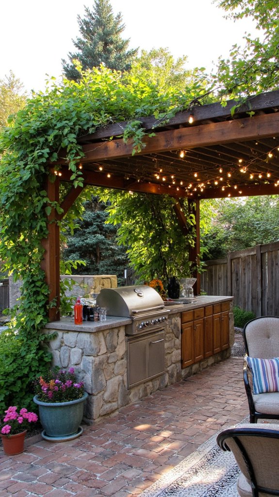 outdoor kitchen entertaining space