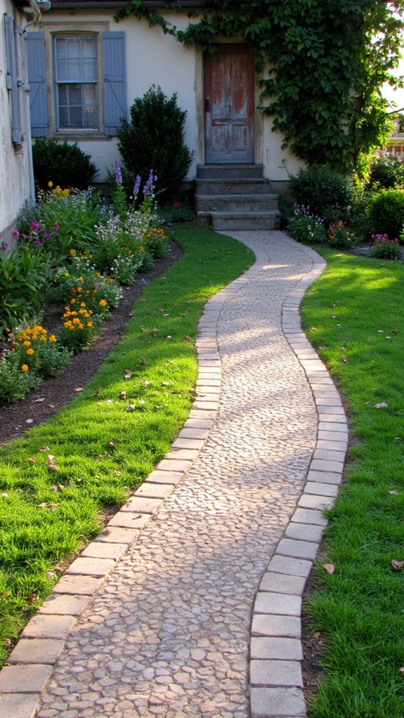 pavers enhance cottage pathways