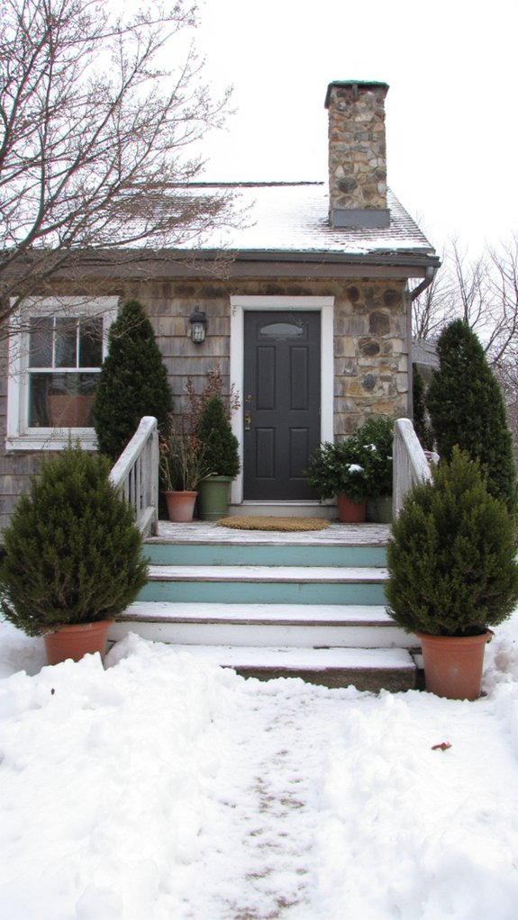 potted evergreens for winter