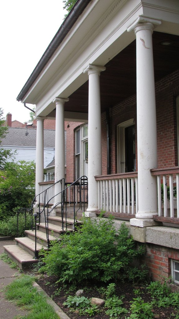 recessed columns enhance facades