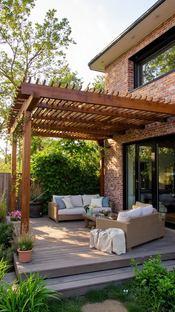 reclaimed materials pergola sustainability