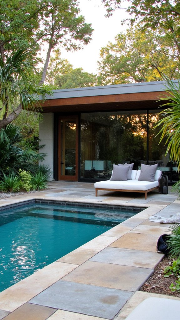 relaxing contemporary poolside retreat