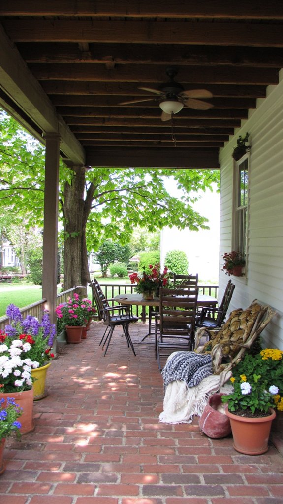 rustic beams and fans