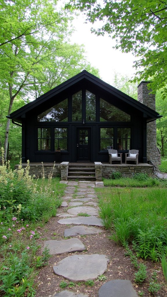 rustic black cabin retreat