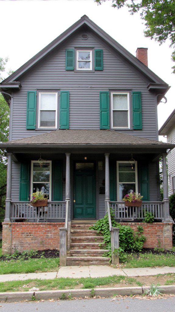 rustic colonial shutter contrast