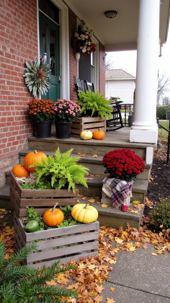 rustic crates for autumn decor
