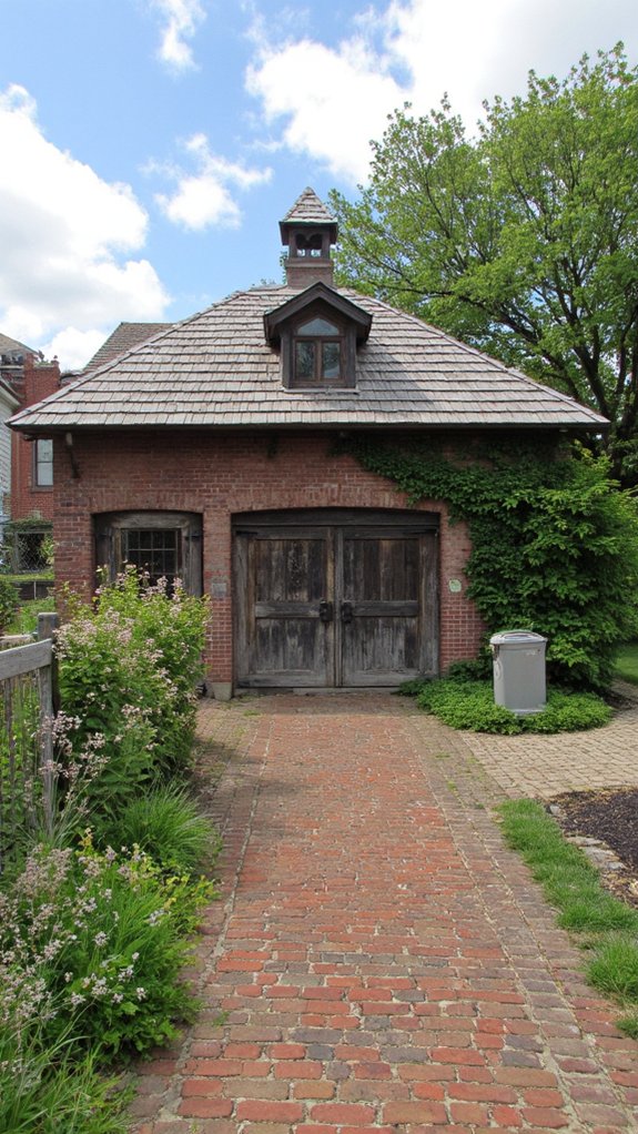 rustic garage with cupola