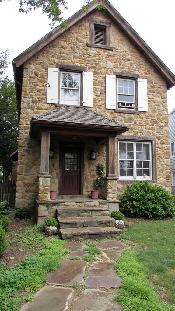 rustic stone exterior accents