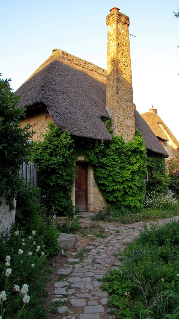 rustic stone or brick chimneys