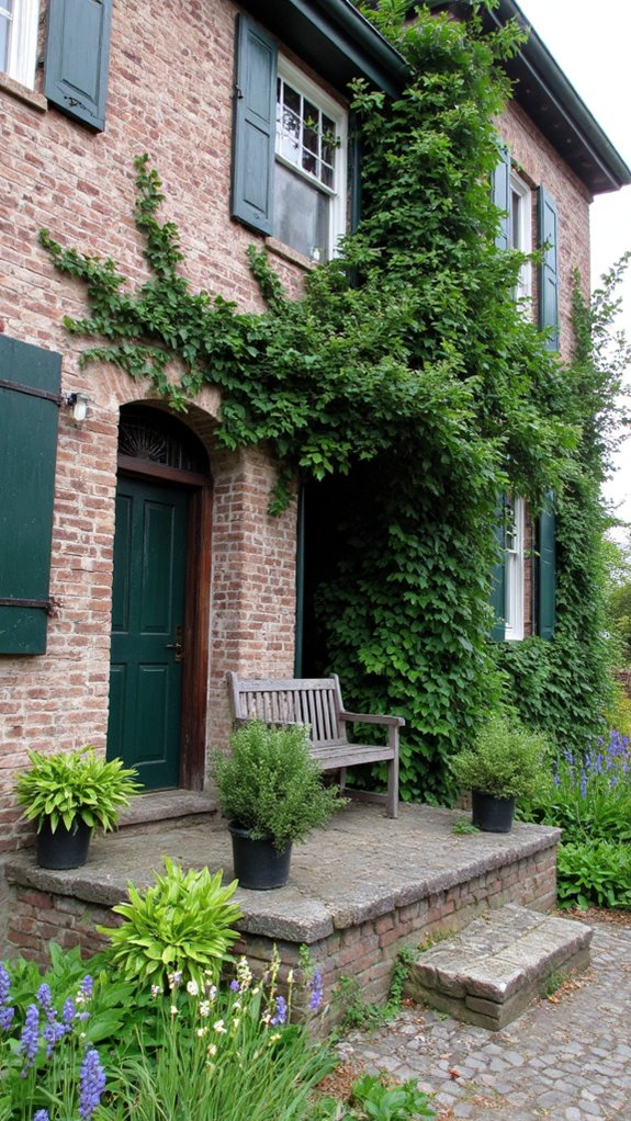 rustic wooden shutters enhance charm