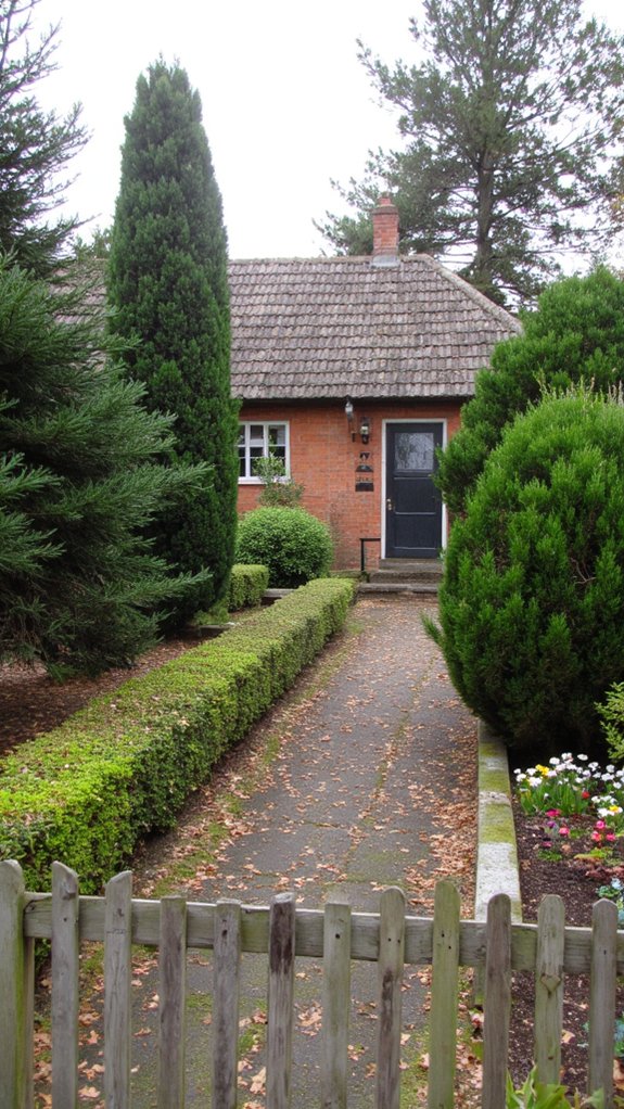 seasonal evergreen garden display