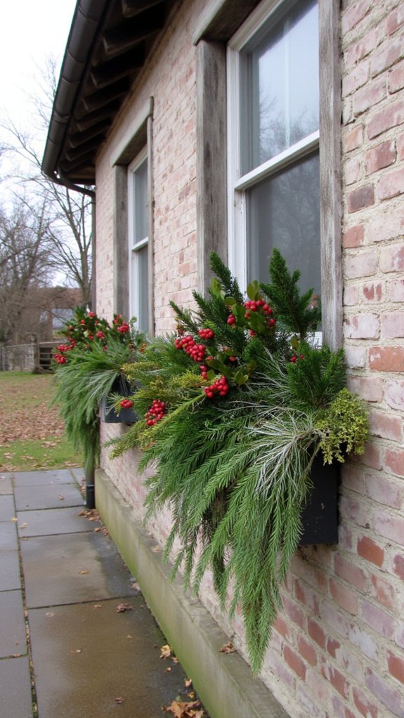seasonal greens holiday display