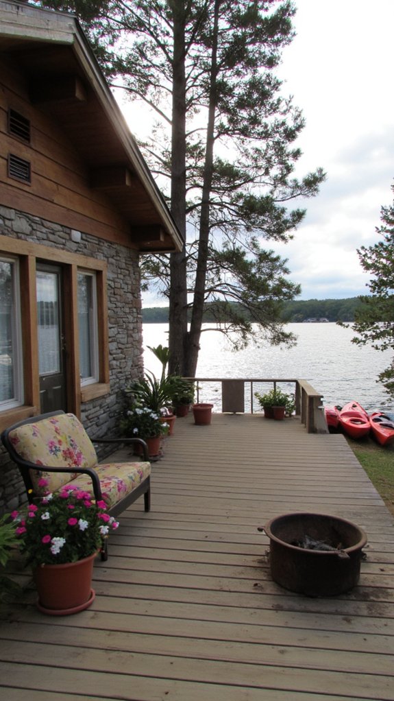 serene lakeside open concept living